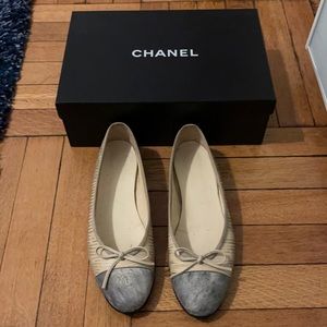 Chanel Authentic Lizard/Pony Hair Ballet Flats